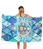 Strandtuch Mikrofaser, Strandhandtuch Streifenfrei 90x180cm mit Tasche Strandtücher Groß XXL, Leichtes und Weiches Stranddecke, Strandlaken Schnell Trocknendes Damen Herren für Strand Reise Schwimmen