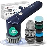 Clatronic elektrische Reinigungsbürste mit Akku | 8 Aufsätze | bis zu 90 min. Betriebsdauer | Putzbürste elektrisch für Bad Küche Sneaker Auto Grill | Reinigungsbürste elektrisch | ERB 3815 A