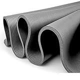 Gloop Hochwertige Yogamatte mit Trageriemen XXL Format für Pilates, Gymnastik, Fitness und Yoga, Erwachsene (Unisex), Grau, 200 x 100 x 1,50 cm