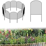 LIANTRAL 10-teilige Tier Barriere Zaun, Mesh Dekorativer Gartenzaun, Steckzaun Metall, Rostfeste Gartenzaun, Kein Graben Zaun Patio Grenze Tierzaun für Hunde Kaninchen im Freien Patio, 61 cm x 3 m