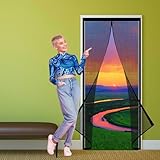 Fliegengitter Balkontür 175 x 194 cm Magnet Insektenschutz Tür Automatisches Schließen für Die Balkontür, Kellertür Und Terrassentür, Schwarz