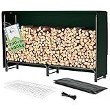 TTL Garden Kaminholzregal M 200x36x116cm schwarz mit...