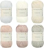 Schachenmayr Catania, Set Weiss beige Mix Handstrickgarne