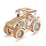 GuDoQi 3D Holz Puzzle, Modell Traktor mit Gummibandmotor, Holzbausatz zu Bauen, DIY Montage Holzpuzzle Spielzeug, Bastelset, Geburtstags Geschenk aus Holz fur Erwachsene Männer Jugendliche