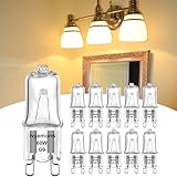 Ivyemons G9 Halogen 60W, 10 Pack Dimmable Halogen Leuchtmittel G9 High Output 60W CRI100, 720LM 2800K Warm White, Clear Glass, 2 Pin G9 Base, Halogen Stiftsockellampe G9 for Cabinet Light, Chandelier