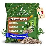 LERAVA® Herbstdünger rasen [LANGZEITDÜNGER] (720m²) - 3 Monate Wirkung - Herbstrasendünger zur Winterstärkung - Kalium dünger -Rasendünger herbst zur Regeneration nach dem Sommer - Herbst rasendünger