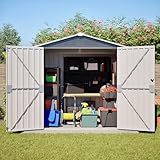 Ball & Cast Metall Gerätehaus Gartenhaus 186x143x185 cm Geräteschuppen Inkl. Metallfundament, Metall Gerätehaus mit Belüftungslöchern, Grau