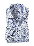 OLYMP Herren Businesshemd Langarm Luxor,Digitaldruck auf Uni,modern fit,Global Kent,bleu 11,42