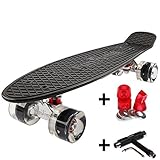 FunTomia Kinder Skateboard Cruiserboard Miniboard 57cm mit oder ohne LED Leuchtrollen Alu Truck Mach1 Kugellager Cruiser Mini board