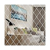 Wandsticker Spiegel 17/32/58 Stücke 3D Spiegel Wandaufkleber DIY Dreiecke Wandaufkleber Wohnzimmer Dekoration (Color : Silver, Size : 50x100cm 32pcs)