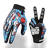 Fast passion Skeleton-Paw Motorradhandschuhe für Damen und Herren, Fahrradhandschuh, atmungsaktiv, Dirtbike-Handschuh für ATV, MTB, Motocross-Rennen (1Blue, L)