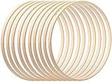 ACCROL 10 Stück DIY Traumfänger Ringe, Holz Bambus Floral Hoop Craft Makramee Craft Hoop Ringe für DIY Hochzeit Kranz Dekor, Traumfänger und Wandbehang Handwerk Holzring (Color : 15cm- 10PCS)