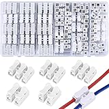 QOOSIKICC 65 Stück Lüsterklemmen Steckbar, CH2 Kabelklemmen Elektro, Kabel Verbindungsklemme, Schnellverbinder Kabel, Elektroklemmen Schraubbar, Elektrische Kabelverbinder, 2 Pin Push Drahtklemmen