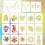 Fullhawl Schablonen für Fußmatten, wiederverwendbare Festival-Schablonen, große saisonale Malschablonen, Set für Urlaub, Kunst und Handwerk, Zeichnen, DIY-Projekte, Malerei auf Holzwänden, Boden,