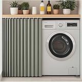 YZBZNG Schrankvorhang,Schrank Vorhang Mit Schiene Staubdichter Vorhang Für Regaleselbstklebend Vorhang Für Regal Schrankvorhänge Küche Blackout Curtains,Grey-H50cm/W70cm