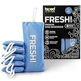 biped FRESH! premium shoe deodorizer - Schuhdeo gegen Geruch und Schweiß - Duft Schuhkissen mit Bambus Aktivkohle - Schuh Geruchsentferner für Sneaker, Schuhe und Sporttaschen z2925(AQUA, 6 Stück)