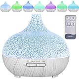 550ml Aroma Diffuser,MAISITOO Ultra Leise Ultraschall Luftbefeuchter Aromatherapie,Ätherische Öle Luftbefeuchter,BPA-Free Aromatherapie Humidifier für Schlafzimmer Yoga Spa,7 Farben LED Lichter (Weiß)