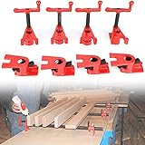 4 Stück 3/4 '' Holzklemmen Set Rohr Schraubzwinge Rohrzwingen zum Verkleben und Bohren von Holz Holzbearbeitungsklemme Schraubzwinge für Holz Holzbearbeitung Schnelles Anziehen und Lösen F Clip