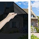 Ohmywor Spiegelfolie Fenster Sichtschutz Fensterfolie Sonnenschutz Hitzeschutz Sonnenschutzfolie UV Schutzfolie Fenster Selbsthaftend, Schwarz 40x200cm