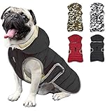 Etechydra Winter Hundejacke with Abnehmbarem Hut, Hundemantel Wasserdicht Reflektierend Hund Mantel Warme Hoodie Fleece Welpenmantel, Jacken für Kleine Mittlerer Große Hunde, Schwarz, M