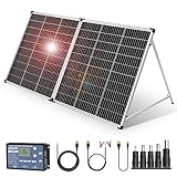 DOKIO Solarkoffer 200W 18V Für 12V Batterie und Power Station mit Laderegler (2 USB-Ports), Transporttasche