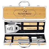 Grillbesteck Grillzubehör, 4 Stücke BBQ Grillbesteck-Set...