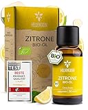 Heldengrün® BIO Zitronenöl [100% NATURREIN] Kaltgepresst aus echten Zitronen - Reines Zitronenöl zum Verzehr - Zitronenöl ätherisch - Lemon Oil