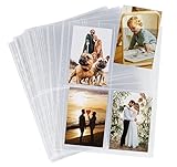 50er Fotohüllen DIN-A4, 4-Fach Geteilt Fotosichthüllen, Transparent Postkartenhüllen, 0,13mm Sammel-Hüllen Sicht-Tasche, Prospekthülle zum Schutz von Postkarten Fotos, Dokumente, 10,8 x 15,2 cm