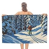 Handtücher Skifahren Am See Badetücher Mikrofaser Handtuch Bequem Strand-Tuch Für Reise Camping Meer 80X130Cm