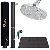 CCLIFE Solardusche mit Kunststoffboden und Handbrause 40L...