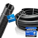 METEOFLEX PROTECT Leerrohr mit Zugdraht/Einzughilfe 750N M20 / M25 / M32 / M40 / M50 aus HDPE - Wellrohr für Erdreich, Erdverlegung, Außenbereich, Beton - hohe Druck- & Schlagfestigkeit (M32-25m)