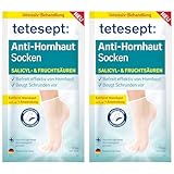 tetesept Anti Hornhaut Socken mit Salicyl- & Fruchtsäuren – Behandelt effektiv Hornhaut bereits nach 1 Anwendung – Hornhautentferner beugt Schrunden vor – 1 One Size Paar (Packung mit 2)