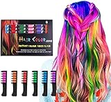 Haar Kreide Kamm 6 Farben temporäre Haarfärbemittel Marker Geschenke für Mädchen Kinder Erwachsene für Halloween Weihnachten Geburtstagsfeier, Cosplay