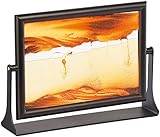 infactory Kippbild: Sandbild Eldorado mit schwenkbarer Fassung aus Metall, 13 x 18 cm (Leinwand-Sandbild, Sandbild mit Rahmen, Bilderrahmen)