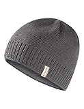 VAUDE Mütze Edo Beanie III in Grau – Warme & atmungsaktive Wintermütze - Unisex Beanie-Mütze in Rippstrick-Optik - Thermomütze ausgekleidet mit weichem Fleece - Made in Germany