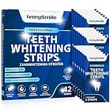 IvorySmile Professional Zahnaufhellungsstreifen, 42 Peroxidfreie Streifen, Schmelzsicher, Natürliche Inhaltsstoffe, 21 Behandlungen