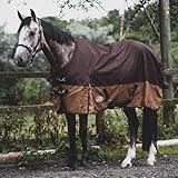 eQuitack Your Passion Is Our Mission Outdoor Winterdecke Turnout 100% Wasserdicht 1200 Denier Regendecke mit Fleece Lining - Dark Brown/Light Brown 145cm