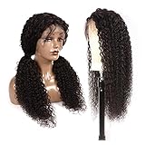 YIHANSS Perücken brasilianische menschliche Haar Perücken 360 Spitzenperücken 13 × 4 Kinky Curly Hd Transparent Spitzenfront menschliches Haar Perücken 150% Dichte 8-30 Zoll Spitzenperücke für Frauen