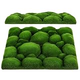 Ciieeo Künstliche Moosplatte 2 Stück 29X29cm Unregelmäßige Stärke Einfache Montage ohne Werkzeug Vielseitig für Grüne Dekoration in Innenräumen