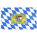 MOGADEE® Bayern Flagge, 90x150cm Bayern Fahne, Bayern Flagge mit 2 Messingösen, Geeignet für Indoor und Outdoor LGBTQ Events, Paraden und Dekorationen