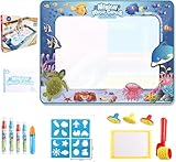 Aqua Infinity Leinwandspielzeug, Aqua Infinity Leinwand Matte, Wasser Doodle Matte, Aqua Infinity Leinwand für Kinder, Schaffen Sie einen sicheren und sauberen Ort, um Spaß für Kinder zu haben (Ozean,