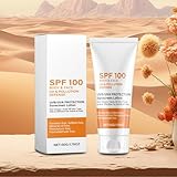 Sonnencreme Lsf 100, sonnencreme 100 lsf, sunscreen face, Sonnenlotion mit UVA/UVB-Schutz, Feuchtigkeitsspendend, Geeignet für Gesicht und Körper Wasserfest und Nicht Fettend