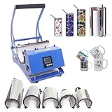 Futchoy Transferpresse 6 in 1, Hitzepresse 600W 500 ℃ Tassenpresse Maschine Mug Presse mit 6 Untersetzer, DIY Mulitifunktional Sublimation Wärmepresse Becherdruckmaschine für Kaffeetasse