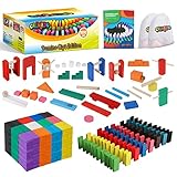 calmado - Domino Spiel 1000 teilig Dominosteine aus Holz, Spielzeug ab 3 Jahre - Bausätze für Kinder - Domino Giga Edition im Set + Tasche + Anleitung + Accessoires