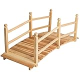 tectake 404379 Holzbrücke mit Geländer, begehbare...