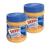 SKIPPY 2x 340g Erdnussbutter 'Super Chunk' | Peanutbutter Ohne Palmöl | mit Erdnuss-Stückchen | 91% Erdnüsse | Crunchy Peanut Butter | Leckere Erdnussbutter mit vollem Geschmack