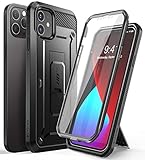 SUPCASE Outdoor Hülle für iPhone 12/iPhone 12 Pro (6.1') Handyhülle 360 Grad Case Bumper Schutzhülle [Unicorn Beetle Pro] mit Displayschutz, Schwarz