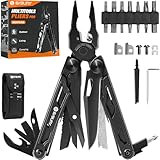 BIBURY Edelstahl Multitool, 16 in 1 Multi Tool faltbare Zange mit verbesserter Schere und Schraubendreher, mit Nylontasche, Geschenk für Papa Männer, ideal für Outdoor, Wandern, DIY, Reparaturen