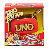 Mattel Games UNO Extreme!, Uno Kartenspiel für die Familie, mit Kartenwerfer, Perfekt als Kinderspiel, Reisespiel oder Spiel für Erwachsene, für 2-10 Spieler, ab 7 Jahren, GXY75