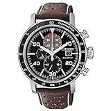 Citizen Herren Chronograph Quarz Uhr mit Leder Armband CA0641-24E